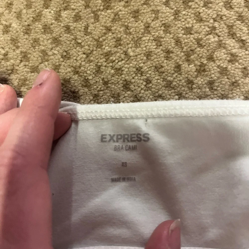 Express White Ruched Tank Top - Picture 2 of 4